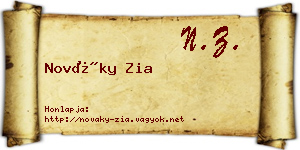 Nováky Zia névjegykártya